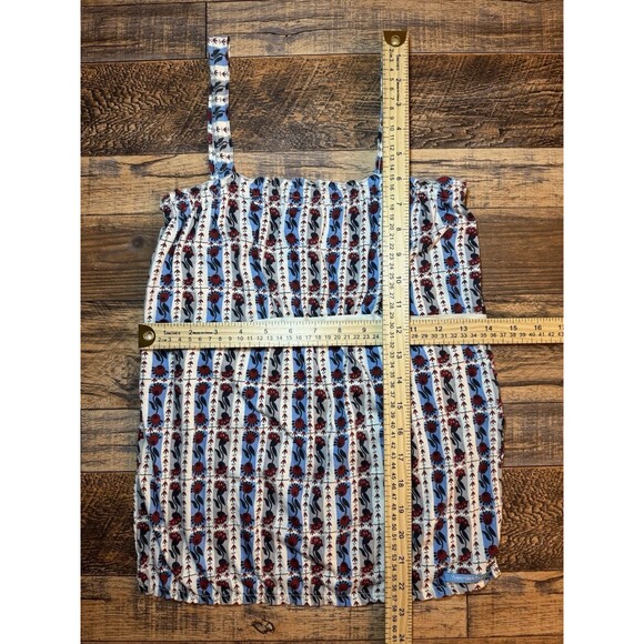 American Eagle‎ Smocked Floral Tank Top Size Small Sleeveless Tie Waist - Picture 2 of 8